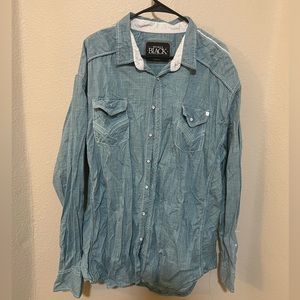 Men’s Buckle Black Button Down